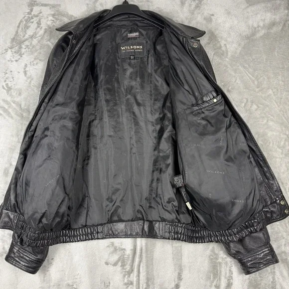Wilsons Leather Experts Men's XLT Thinsulate 3M Heavy Zip Jacket Black‎ VTG - Picture 10 of 15